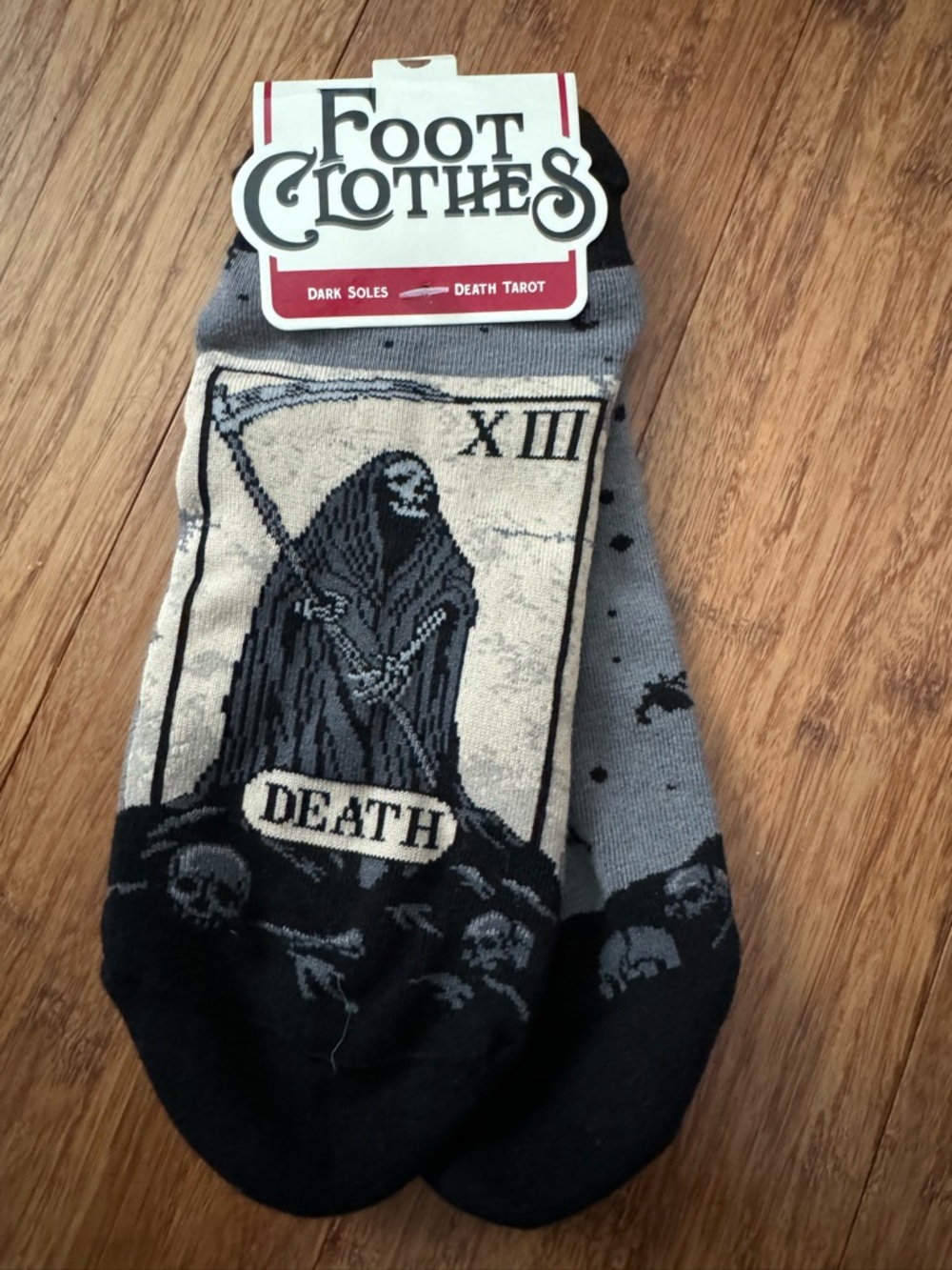 Death Tarot Ankle Socks - Gray & Black